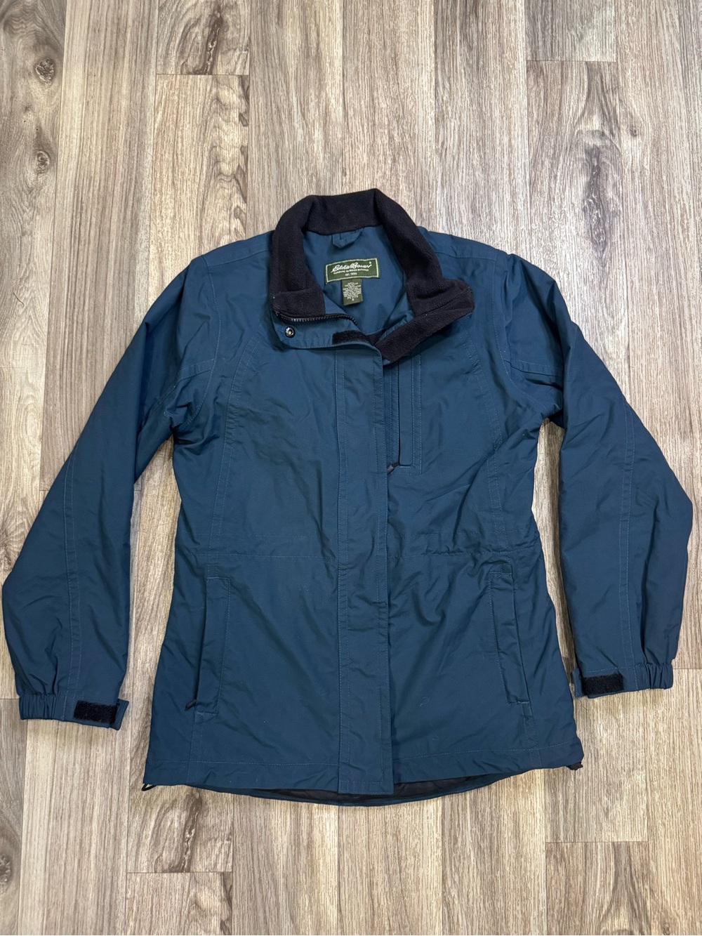 Eddie Bauer Women’s Petite Small Blue Fleece Lined Outdoor Jacket Coat PS